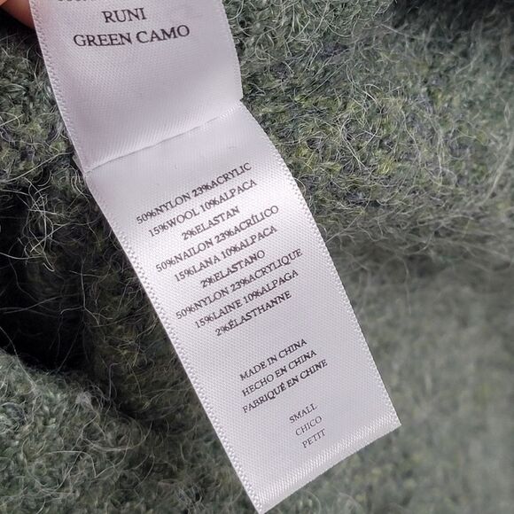 Rails Runi Green Camo Button Up Cardigan Womens sz Small Boho Alpaca - Picture 8 of 10